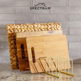 Spectrum Euro cutting board slot-drying demonstrates upright storage for boards and plates.