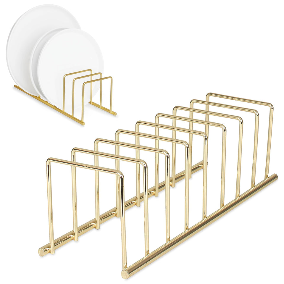 Spectrum Euro kitchen organizer with gold finish showing space-saving overview.