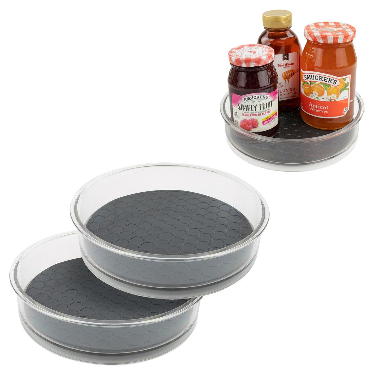 Spectrum small lazy susan 7in holds spice bottles for easy access.