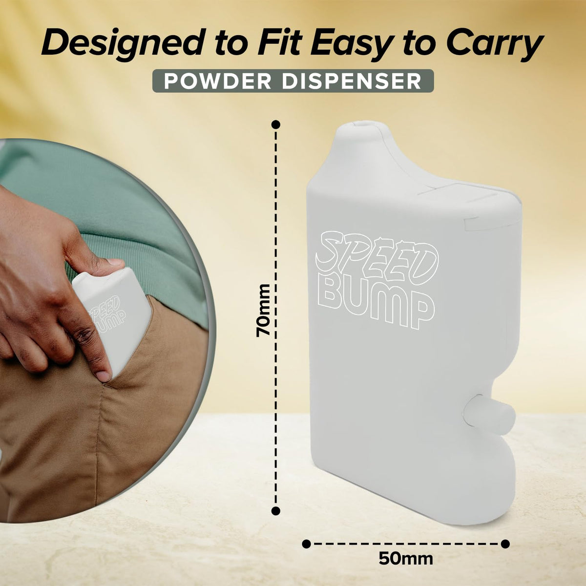 Speed Bump lightweight 70mm tall, 50mm wide, 20mm thick, easy to carry.