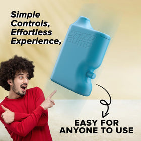 Speed Bump spice bullet blue in pocket enables discreet seasoning anywhere.