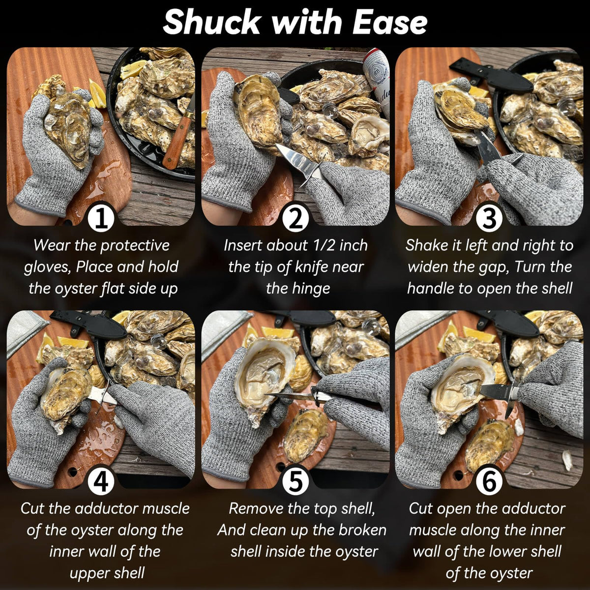 SPEENSUN gift-ready oyster shucking set for parties or homes