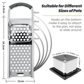 SPEENSUN Spaetzle Maker edge-hook keeps it steady on pots.