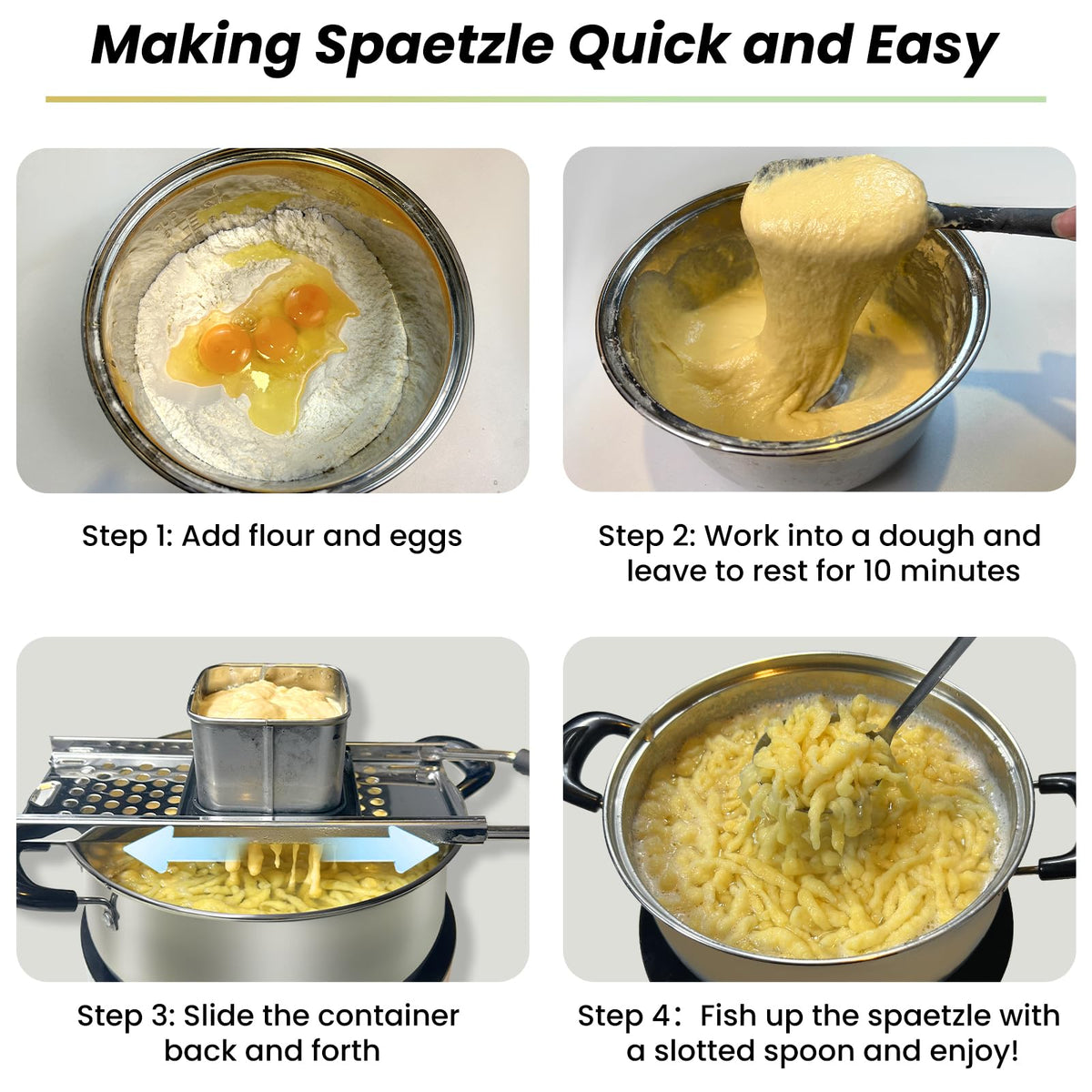 SPEENSUN Spaetzle Maker gift-ready box for a thoughtful kitchen gift.