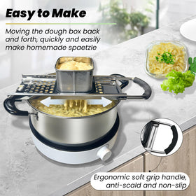 SPEENSUN Spaetzle Maker stainless-steel body for durable performance.
