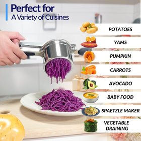 SPEENSUN stainless steel potato ricer suitable for multiple recipes.