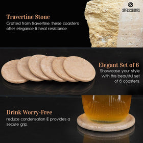 SPESHSTONES coaster holder stores six coasters for easy access and tidy decor