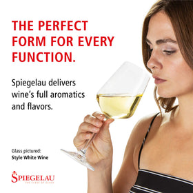 Spiegelau Style Crystal White Wine Glasses—dining-table display ideal for dinners and gatherings