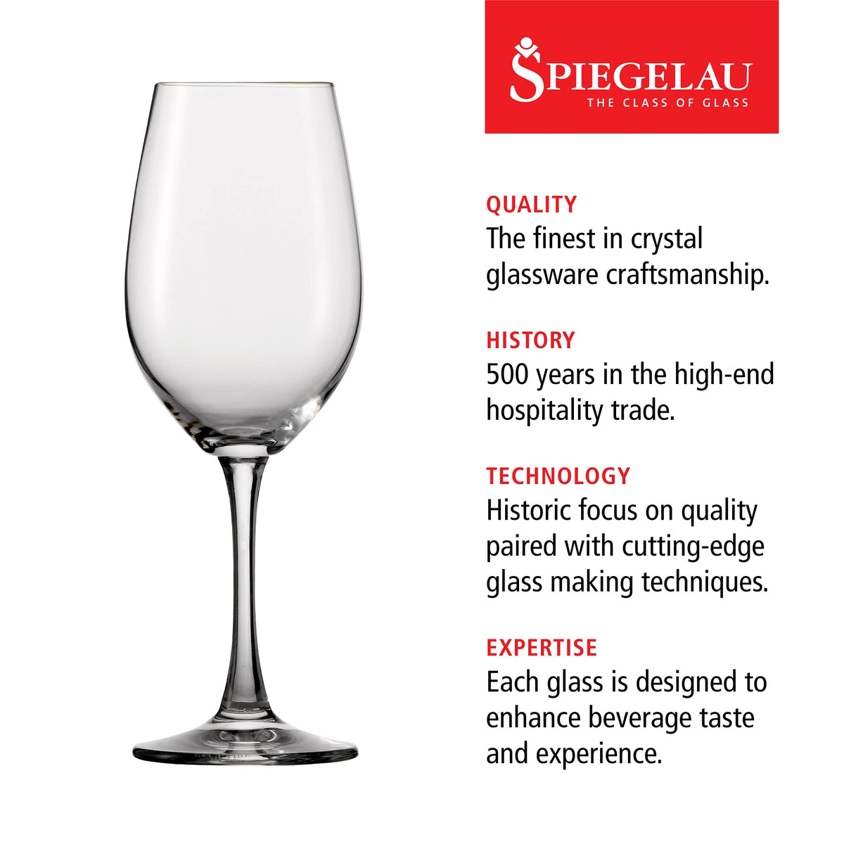 Spiegelau Wine Lovers 12oz bowl glass enhances aroma and flavor.