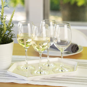 Spiegelau Wine Lovers stemmed glass adds elegance to patio gatherings.
