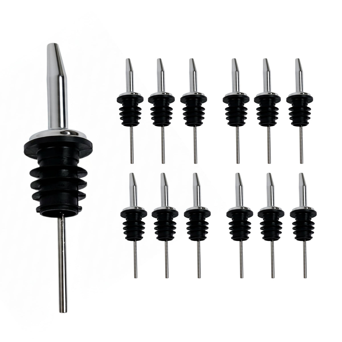 Spill-Stop 285-50 chrome tapered pourer for controlled cocktail pours