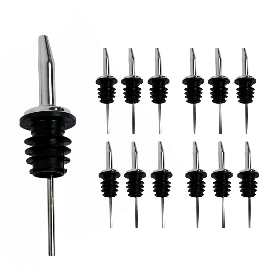 Spill-Stop 285-50 chrome tapered pourer for controlled cocktail pours