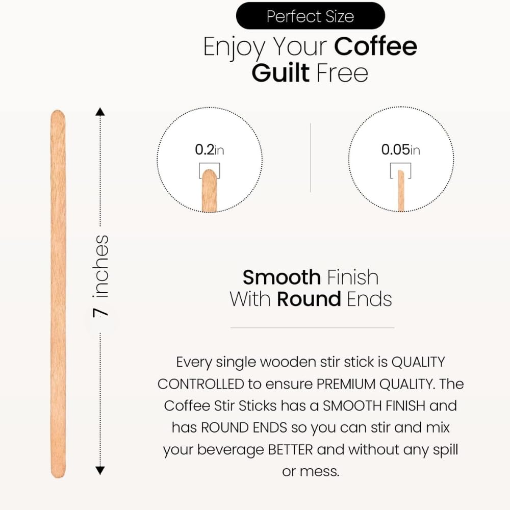 Spixir wooden stir sticks 1000-count to stock a busy coffee station.