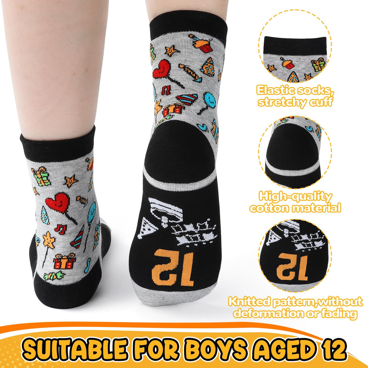Splandiant 12th birthday socks with humor message for tweens