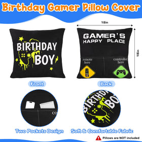 Splandiant Gamers' Happy Place pillowcase, double-sided décor for comfy gaming sessions.