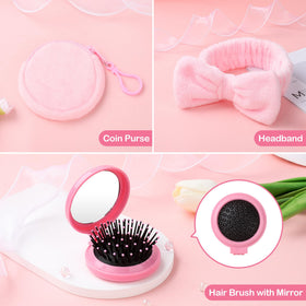 Splendest pink headband adds a playful, age-appropriate accessory.