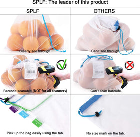 SPLF barcode-ready mesh bags enable fast checkout with scan-friendly visibility.