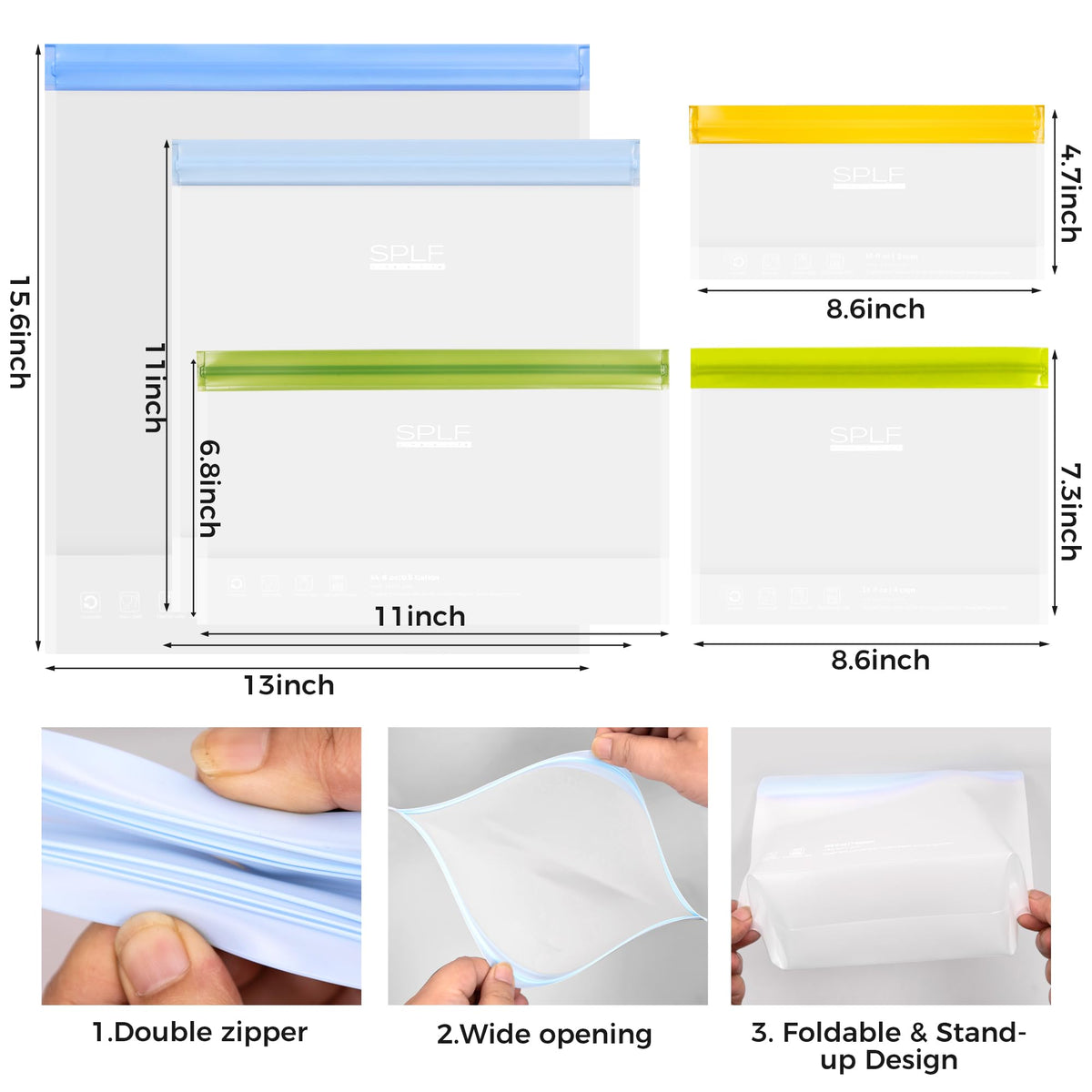 SPLF freezer-safe bags tolerate deep-freeze while preserving freshness.