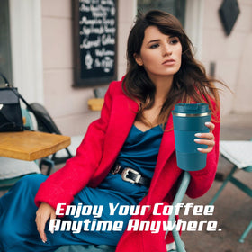 SPLMIFA blue mug beside ice for cold or hot drinks.