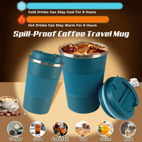SPLMIFA travel mug lid open showing leak proof seal for spills.