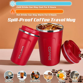 SPLMIFA travel mug red with leakproof lid for long-lasting temperature control