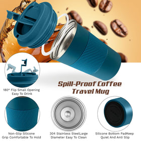 SPLMIFA mug sleeve grip provides secure non slip hold during travel.
