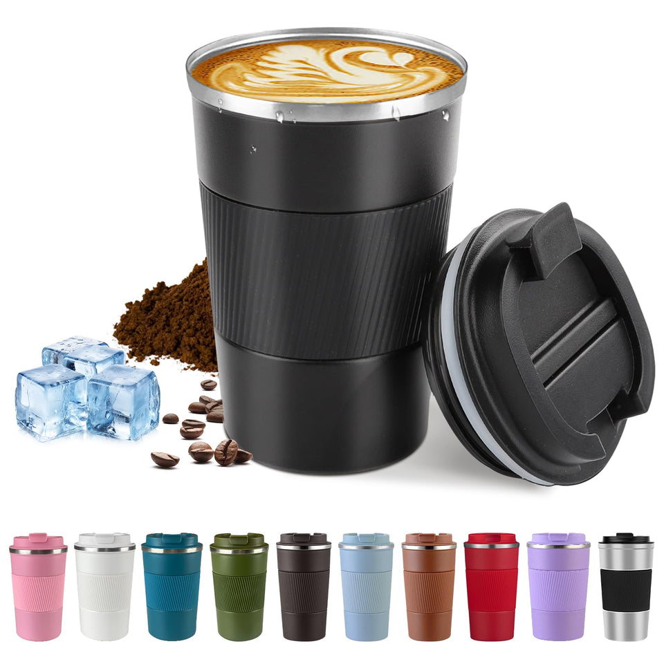 SPLMIFA 17oz mug front view in 3rd-black, portable travel companion for on-the-go coffee