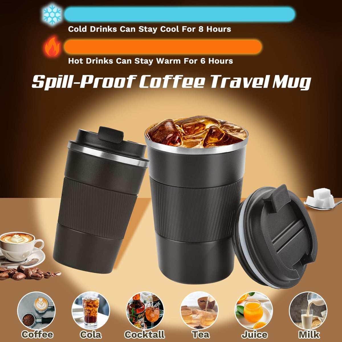 SPLMIFA mug lid opened, easy one-handed sipping on the move