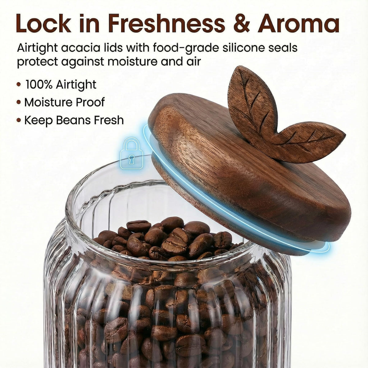 Splotiva airtight lids with silicone seal preserve contents.
