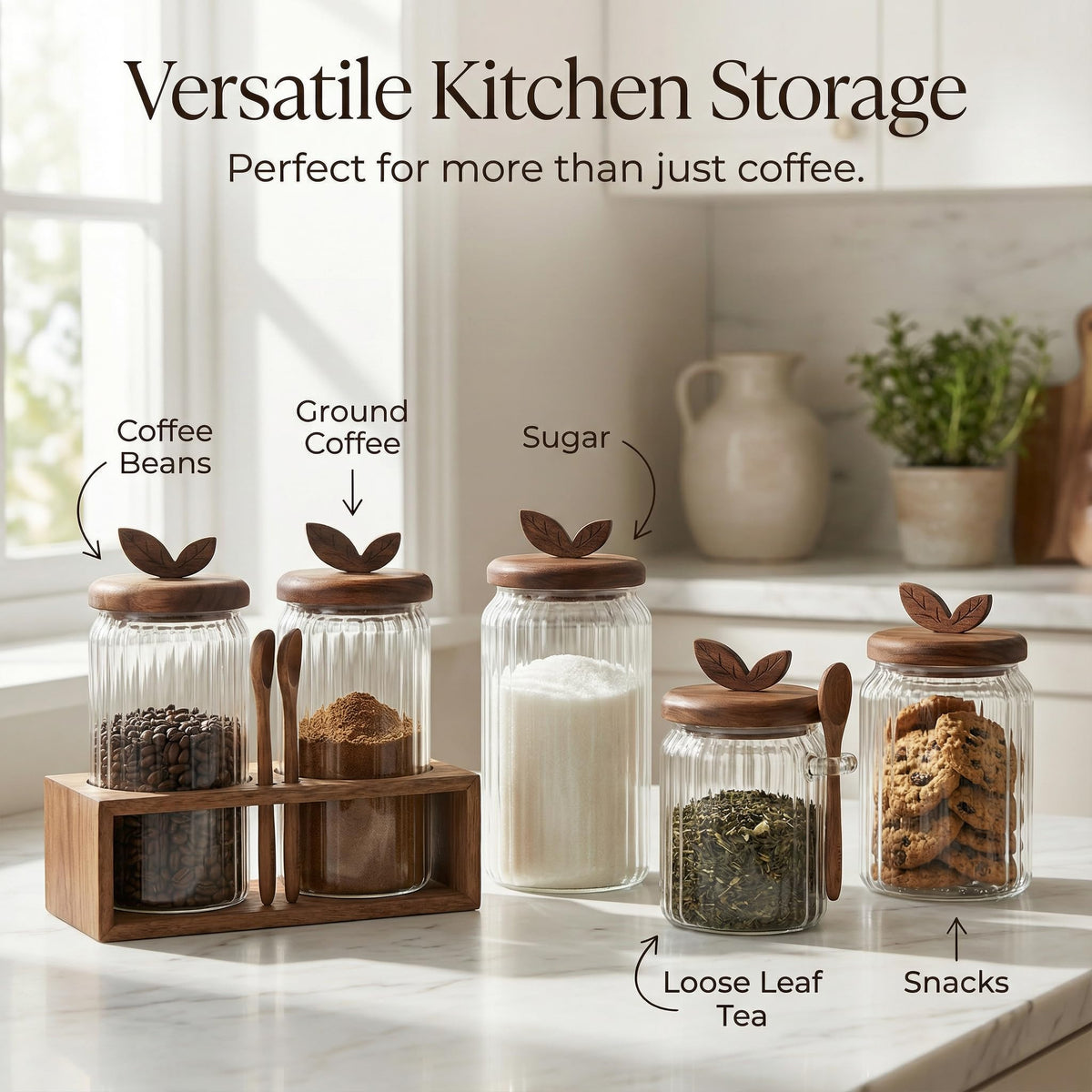 Splotiva clear glass design lets you view contents at a glance.