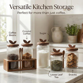 Splotiva clear glass design lets you view contents at a glance.