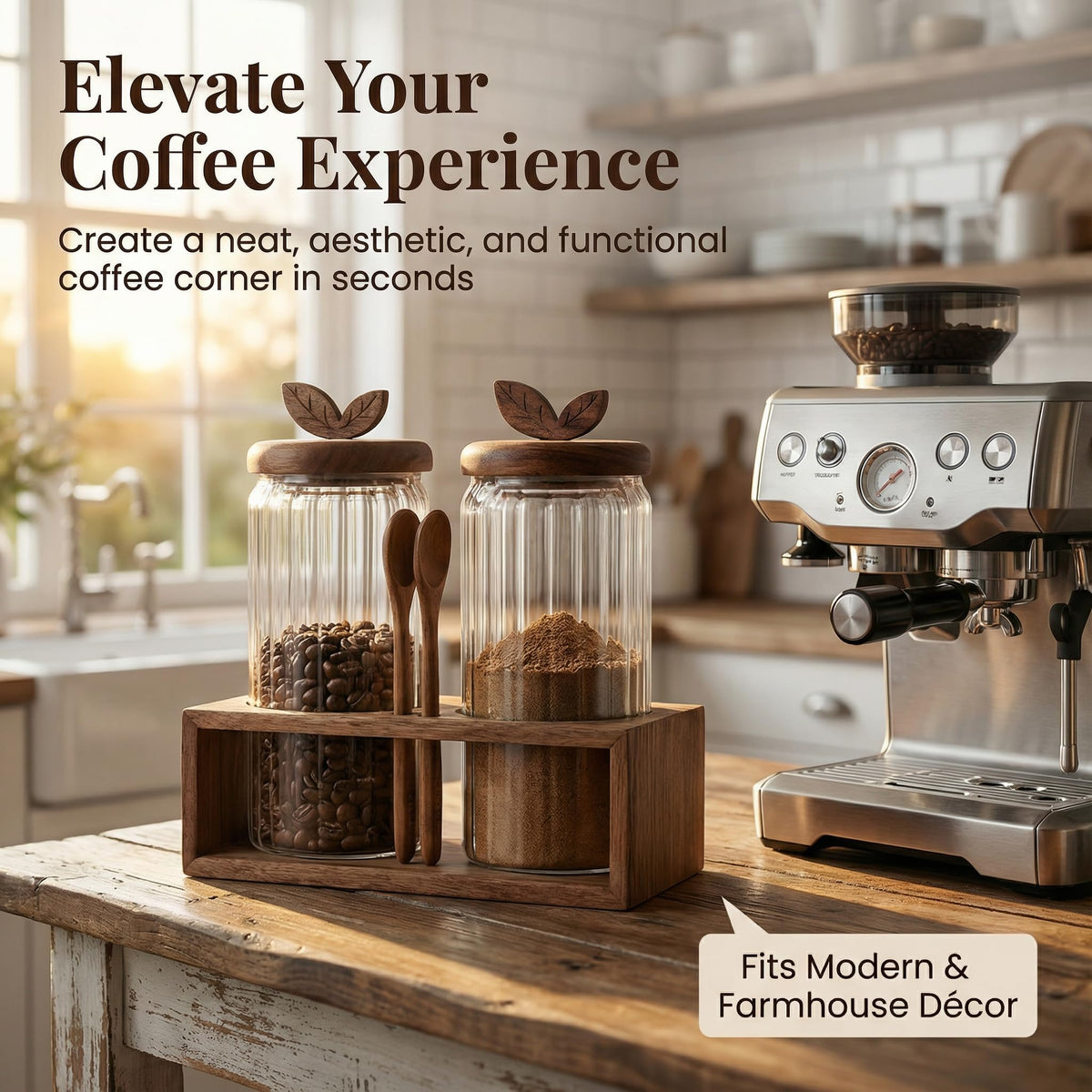 Splotiva versatile canisters suitable for coffee beans, tea, or sugar.