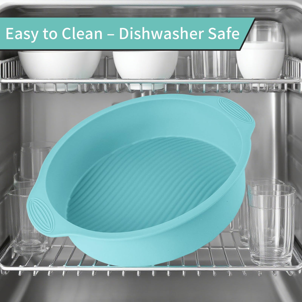 Spmarkt built-in handles allow easy lifting from oven