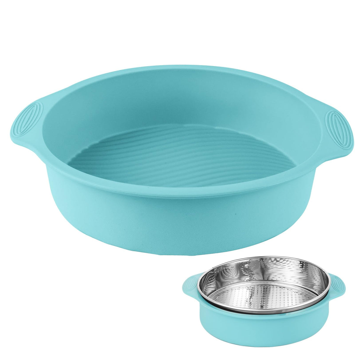 Spmarkt 10-inch cheesecake pan protector, inside view, leakproof water bath protection