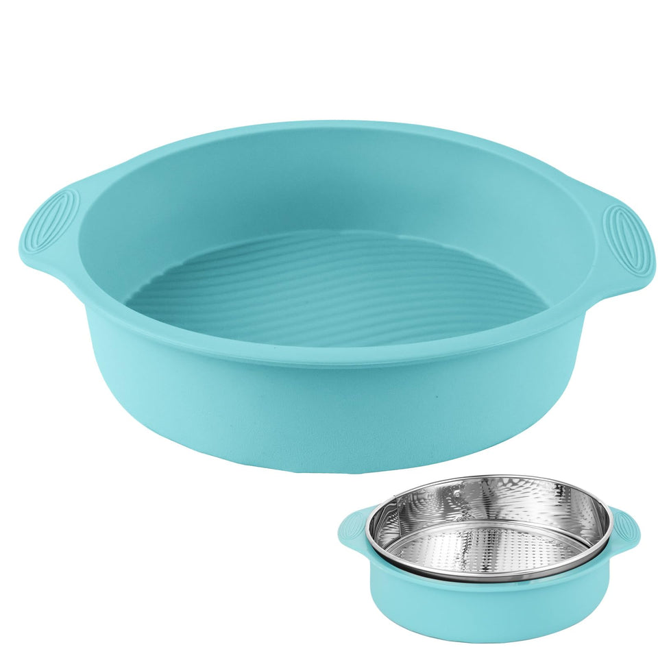 Spmarkt 10-inch cheesecake pan protector, inside view, leakproof water bath protection