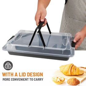 Spmarkt bake-carry lid clip secures desserts for transport.
