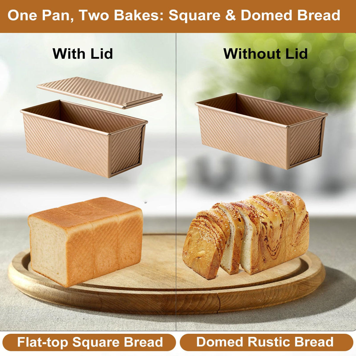 Spmarkt bread pan with lid supports neat storage and freshness