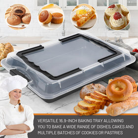 Spmarkt ceramic non-stick coating for easy release without oil.