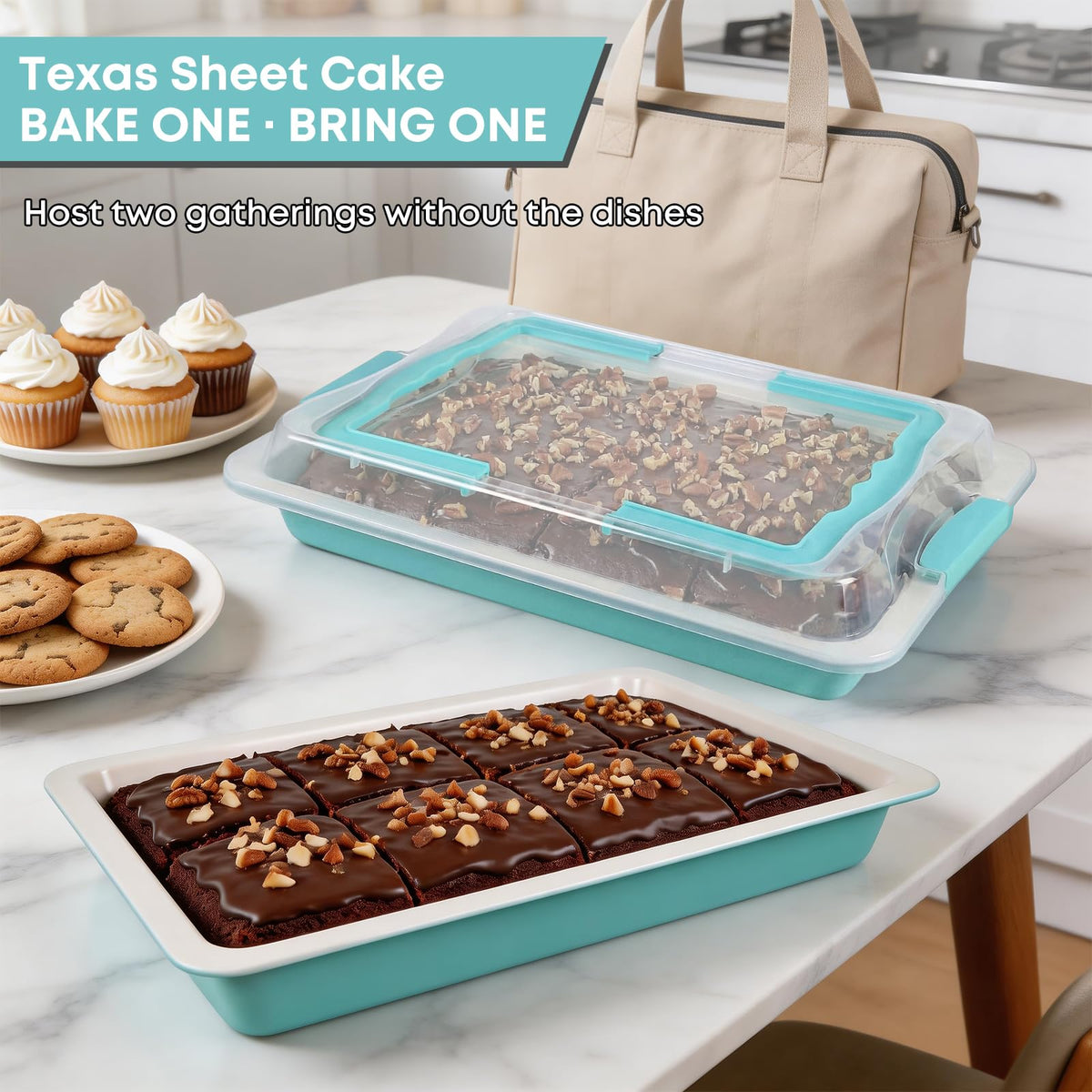 Deep 2-inch interior in teal, perfect for tall frosting and layered desserts.