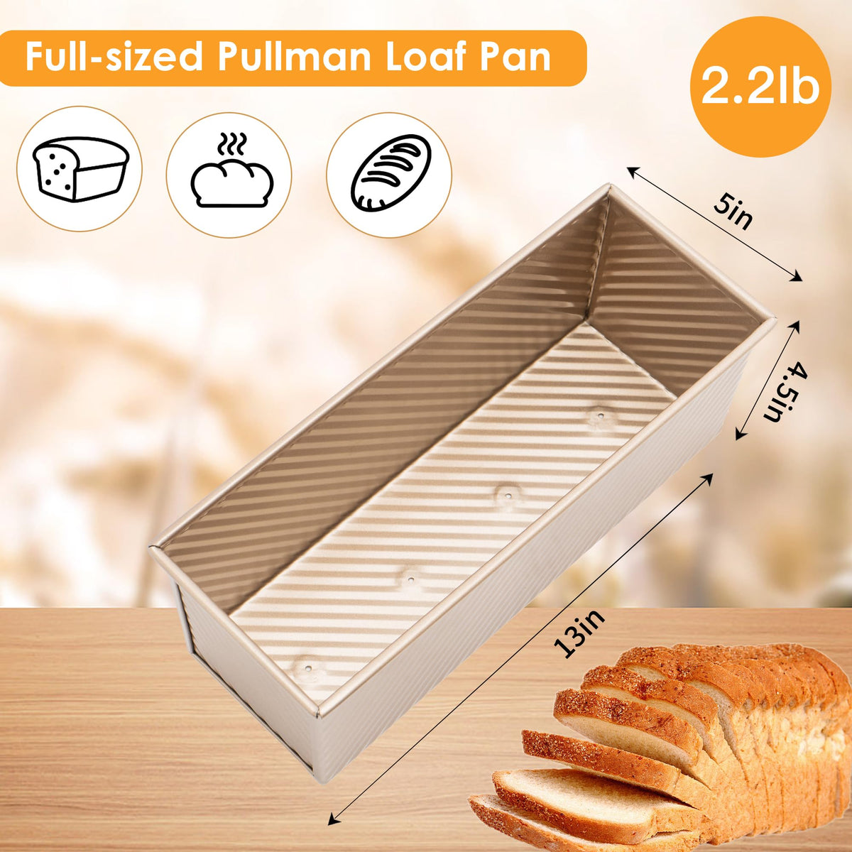 Spmarkt nonstick coating for effortless loaf release.
