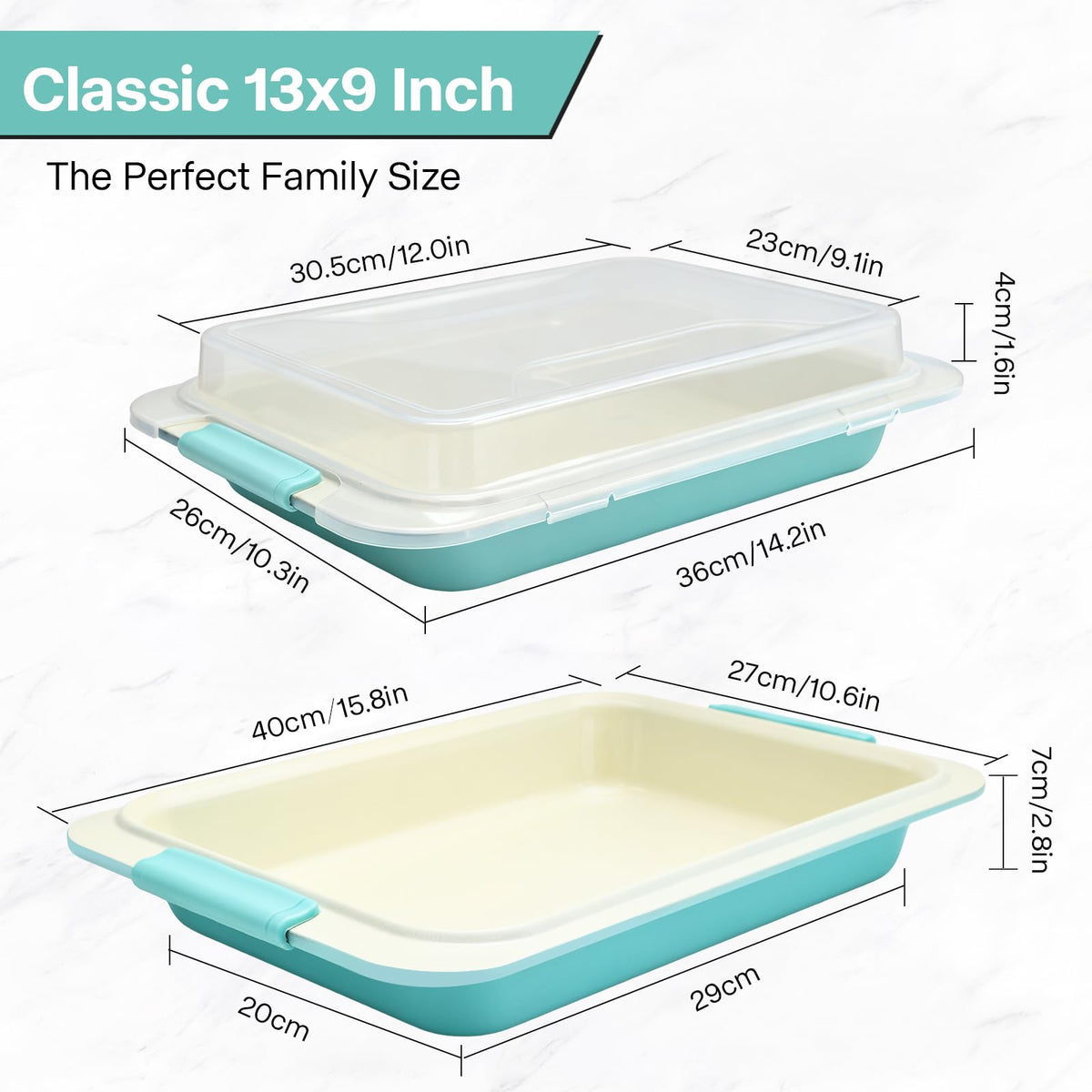 Spmarkt ivory coating with Tiffany-blue accents adds style and durability.