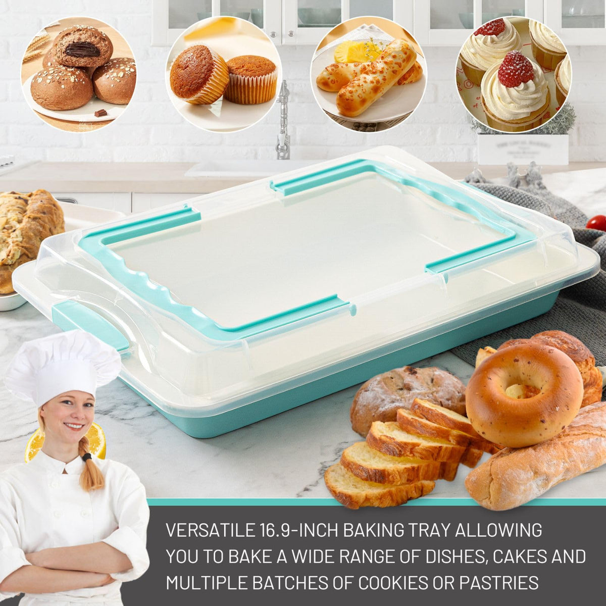 Spmarkt oven-safe up to 450°F demonstration for versatile baking use.