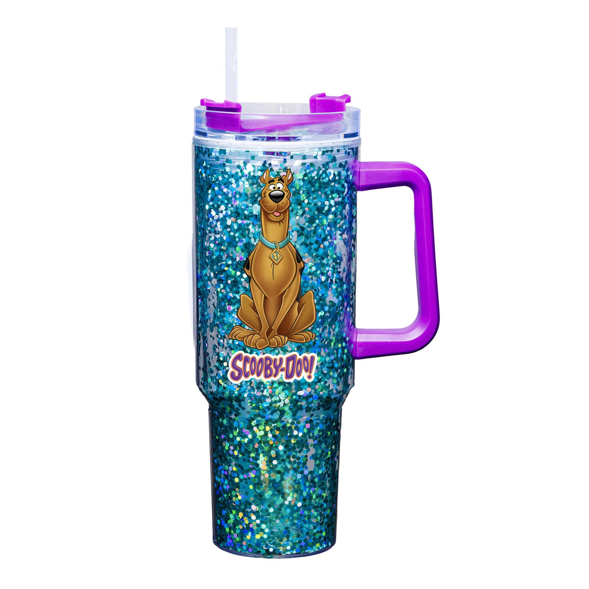 Spoontiques Scooby Doo 40oz travel mug with sliding lid keeps drinks hot or cold on the go