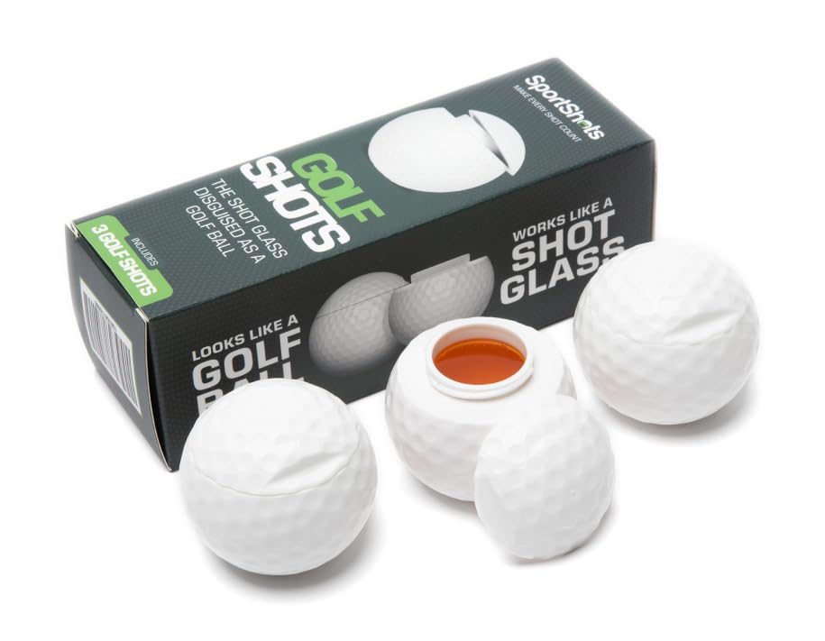 Sport Shots golf ball shaped shot glasses 3-pack for fun golf outings