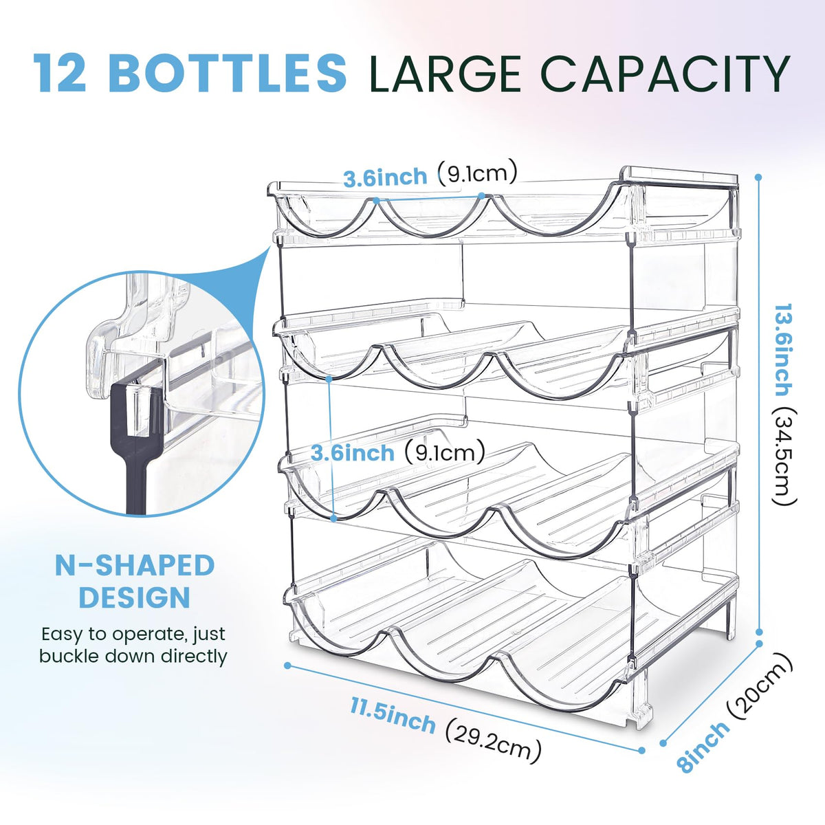 Spospo kitchen desk bottle holder keeps bottles within easy reach.