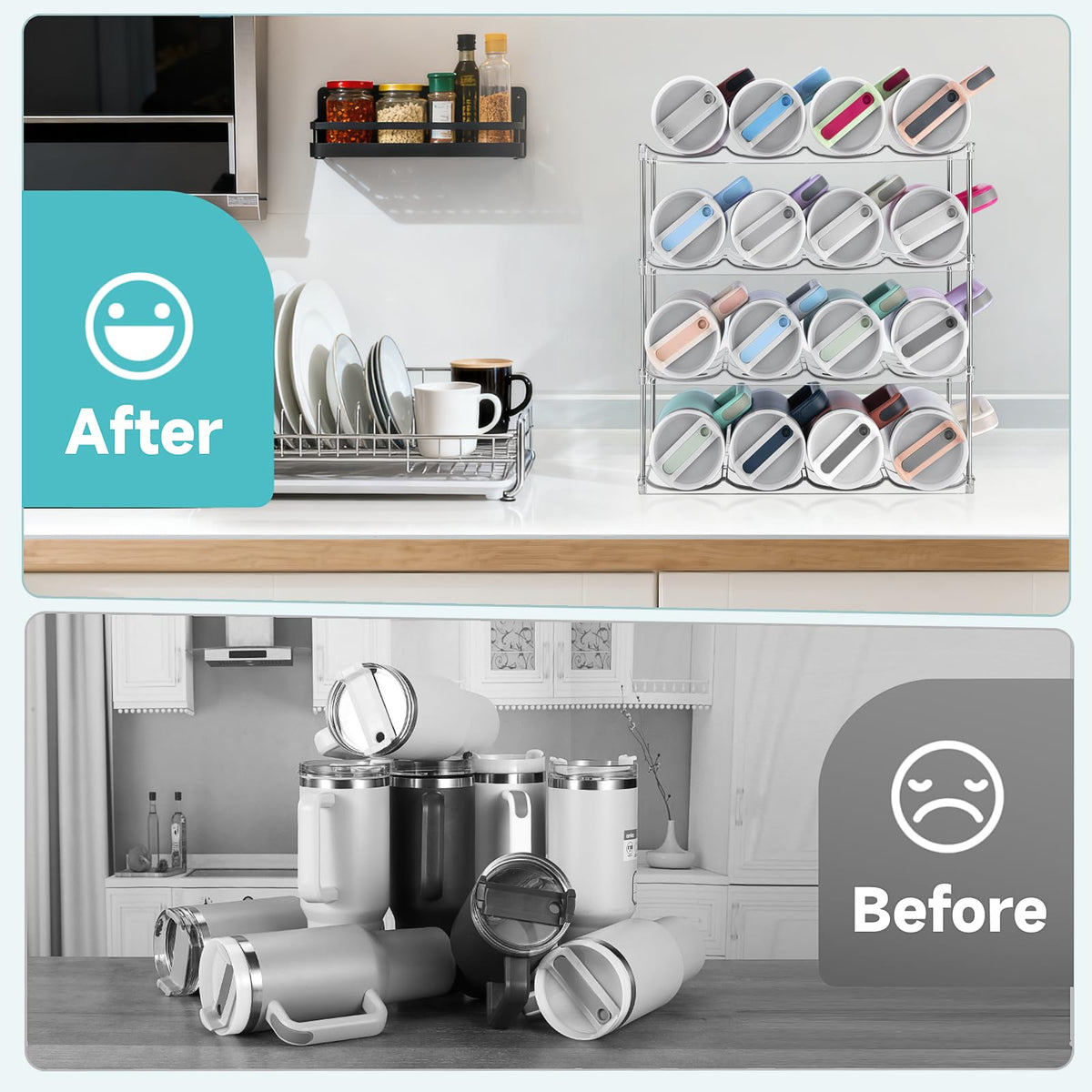 Spospo BPA-free PET material provides clear, safe bottle organization