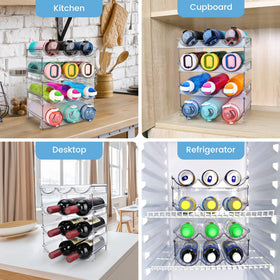 Spospo cabinet storage bottle rack fits compact spaces on shelves.