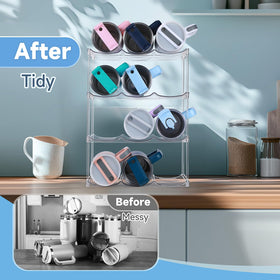 Spospo cabinet bottle rack fits wide-mouth bottles and keeps space neat