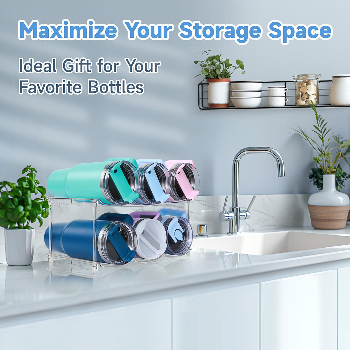 Spospo clear BPA-free bottle storage delivers durable, clutter-free organization