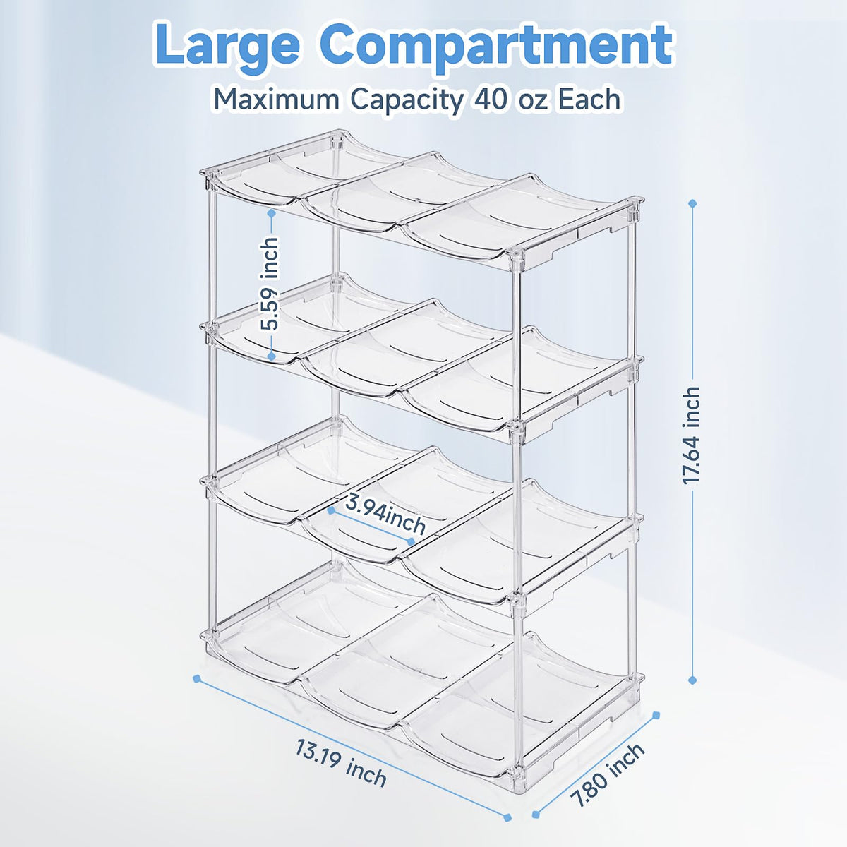 Spospo clear BPA-free plastic rack offers durable storage for bottles
